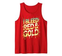 Retro I Bleed RED & Gold Field Day Football Spirit Week Tank Top