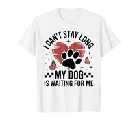Retro I Can't Stay Long. My Dog is Waiting For Me Dog Lover T-Shirt