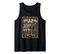 Retro I Could Be Meaner But Jesus Said No Funny Christian Tank Top