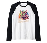 Retro I do what I want cat with sunglasses funny cat lover Raglan Baseball Tee