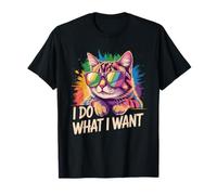 Retro I do what I want cat with sunglasses funny cat lover T-Shirt