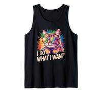 Retro I do what I want cat with sunglasses funny cat lover Tank Top