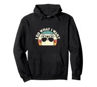 Retro I Do What I Want Funny Cat Lover Independent Rebel Pullover Hoodie