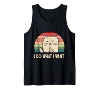 Retro I Do What I Want Funny Cat Lover Independent Rebel Tank Top
