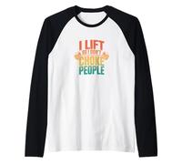 Retro I Lift So I Stay Calm - Funny Workout Raglan Baseball Tee