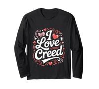 Retro I Love Creed First Name Personalized Heart Kids Women Long Sleeve T-Shirt