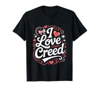 Retro I Love Creed First Name Personalized Heart Kids Women T-Shirt