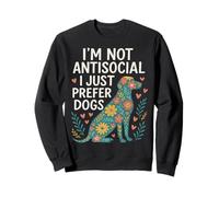 Retro I’m Not Antisocial I Just Prefer Dogs Funny Dog Lover Sweatshirt