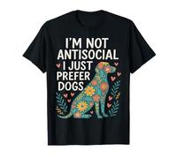 Retro I’m Not Antisocial I Just Prefer Dogs Funny Dog Lover T-Shirt