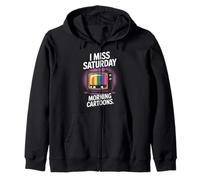 Retro I Miss Saturday Morning Cartoons TV Zip Hoodie