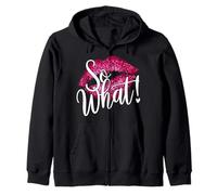 Retro I So What Pink Colors Party Funny For Men Women Kids Zip Hoodie