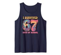 Retro I Survived 67 Days of School Slang Six Seven Brain Rot Tank Top
