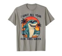 Retro I Wait All Year For This Week - Funny Shark Lovers T-Shirt