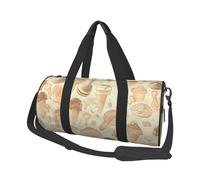 Retro ice Cream Printed Round Travel Duffel Bag Large Overnight Weekend Bags for Hiking, Vacations, Gym, Sports