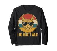 Retro Ich Mache was ich Want, cat Funny cat Lover Long Sleeve T-Shirt