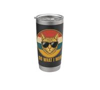Retro Ich Mache was ich Want, cat Funny cat Lover Stainless Steel Insulated Tumbler