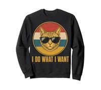 Retro Ich Mache was ich Want, cat Funny cat Lover Sweatshirt