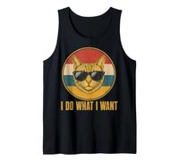 Retro Ich Mache was ich Want, cat Funny cat Lover Tank Top