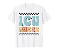 Retro ICU Nurse Critical Care RN Wavy Design T-Shirt