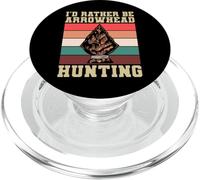 Retro I'd Rather Be Arrowhead Hunting Spear Hunting Hunter PopSockets PopGrip for MagSafe