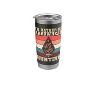 Retro I'd Rather Be Arrowhead Hunting Spear Hunting Hunter Stainless Steel Insulated Tumbler