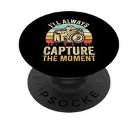 Retro I'll Always Capture The Moment Camera Photographer PopSockets Adhesive PopGrip