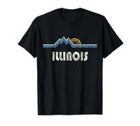 Retro Illinois Gift, Illinois Mountains and Sunset T-Shirt