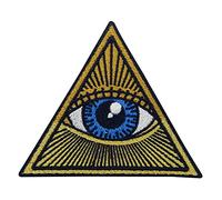 Retro Illuminati Triangle Iron-On Patch | Vintage Tattoo Embroidery, Iron-On, Triangle Ironable Patch, Eye Badge