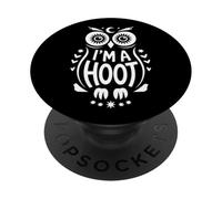 Retro I'm A Hoot Owl Bird Lover Funny Sarcastic Jokes PopSockets Adhesive PopGrip