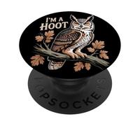 Retro I'm A Hoot Owl Bird Lover Funny Sarcastic Jokes PopSockets Adhesive PopGrip