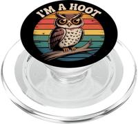 Retro I'm A Hoot Owl Bird Lover Funny Sarcastic Jokes PopSockets PopGrip for MagSafe