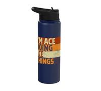Retro I'm ACE Doing ACE Things Funny Birthday Joke Stainless Steel Insulated Water Bottle
