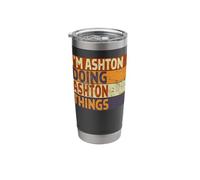 Retro I'm Ashton Doing Ashton Things Funny Birthday Joke Stainless Steel Insulated Tumbler