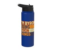 Retro I'm Byron Doing Byron Things Funny Birthday Joke Stainless Steel Insulated Water Bottle