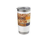 Retro I'm Clayton Doing Clayton Things Funny Birthday Joke Stainless Steel Insulated Tumbler
