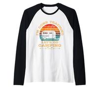 Retro I'm Done Teaching Let's Go Camping Teachers Vintage RV Raglan Baseball Tee