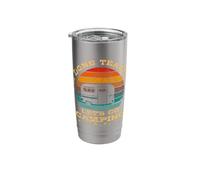 Retro I'm Done Teaching Let's Go Camping Teachers Vintage RV Stainless Steel Insulated Tumbler