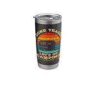 Retro I'm Done Teaching Let's Go Camping Teachers Vintage RV Stainless Steel Insulated Tumbler