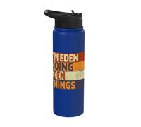 Retro I'm Eden Doing Eden Things Funny Birthday Joke Stainless Steel Insulated Water Bottle
