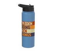 Retro I'm Eden Doing Eden Things Funny Birthday Joke Stainless Steel Insulated Water Bottle