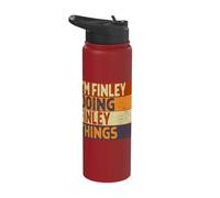 Retro I'm Finley Doing Finley Things Funny Birthday Joke Stainless Steel Insulated Water Bottle
