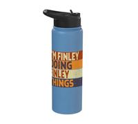 Retro I'm Finley Doing Finley Things Funny Birthday Joke Stainless Steel Insulated Water Bottle