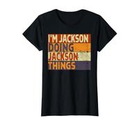 Retro I'm Jackson Doing Jackson Things Funny Birthday Joke Value Graphic T-Shirt, Women, Black, M