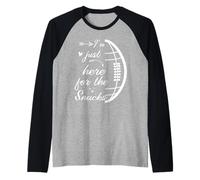 Retro I'm Just Here for The Snacks Fantasy Football Raglan Baseball Tee