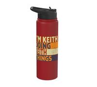 Retro I'm Keith Doing Keith Things Funny Birthday Joke Stainless Steel Insulated Water Bottle