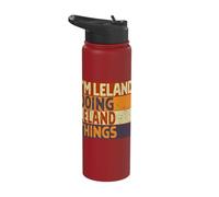 Retro I'm Leland Doing Leland Things Funny Birthday Joke Stainless Steel Insulated Water Bottle