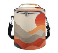 Retro Images Lunch Bag, 15L Portable Leakproof Picnic Basket with Shoulder Strap, Insulated Picnic Cooler Bag for Camping, Beach, Hiking & Groceries