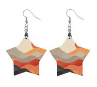 Retro Images Wooden Earrings Jewelry Gifts, Lightweight Vintage Natural Wood Pendants Classic Artistic Wooden Earring Hooks for Women, Apricot shaped, Wooden, wood
