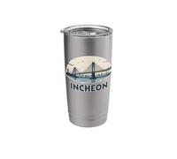 Retro Incheon Landscape Vintage Souvenir Stainless Steel Insulated Tumbler