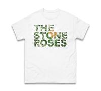 Retro Indie Rock Band Music Fan T-Shirt - The Stone Vintage 80s 90s Britpop Concert Style Tee Roses Gift Unisex Kids Adults Top (White, XL)